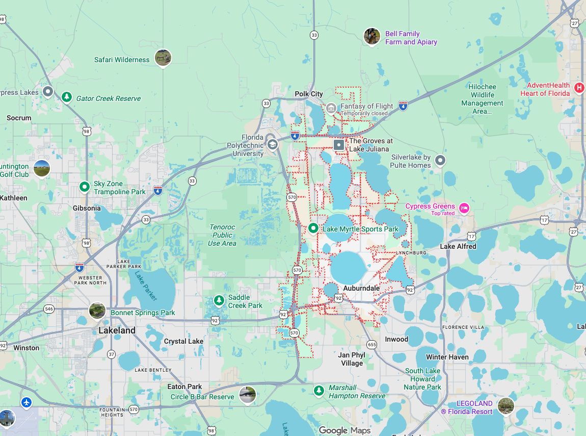 Precision Garage Door Service® of Auburndale map
