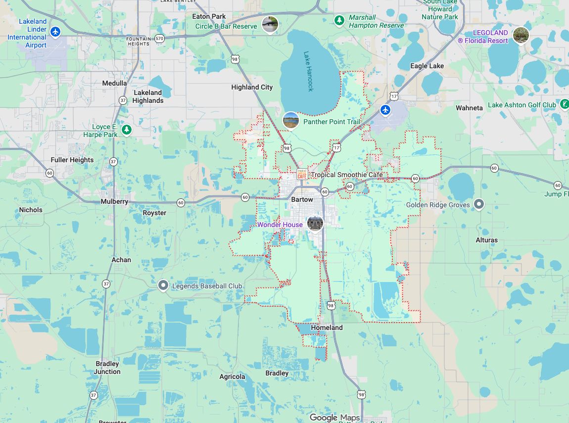 Precision Garage Door Service® of Bartow map