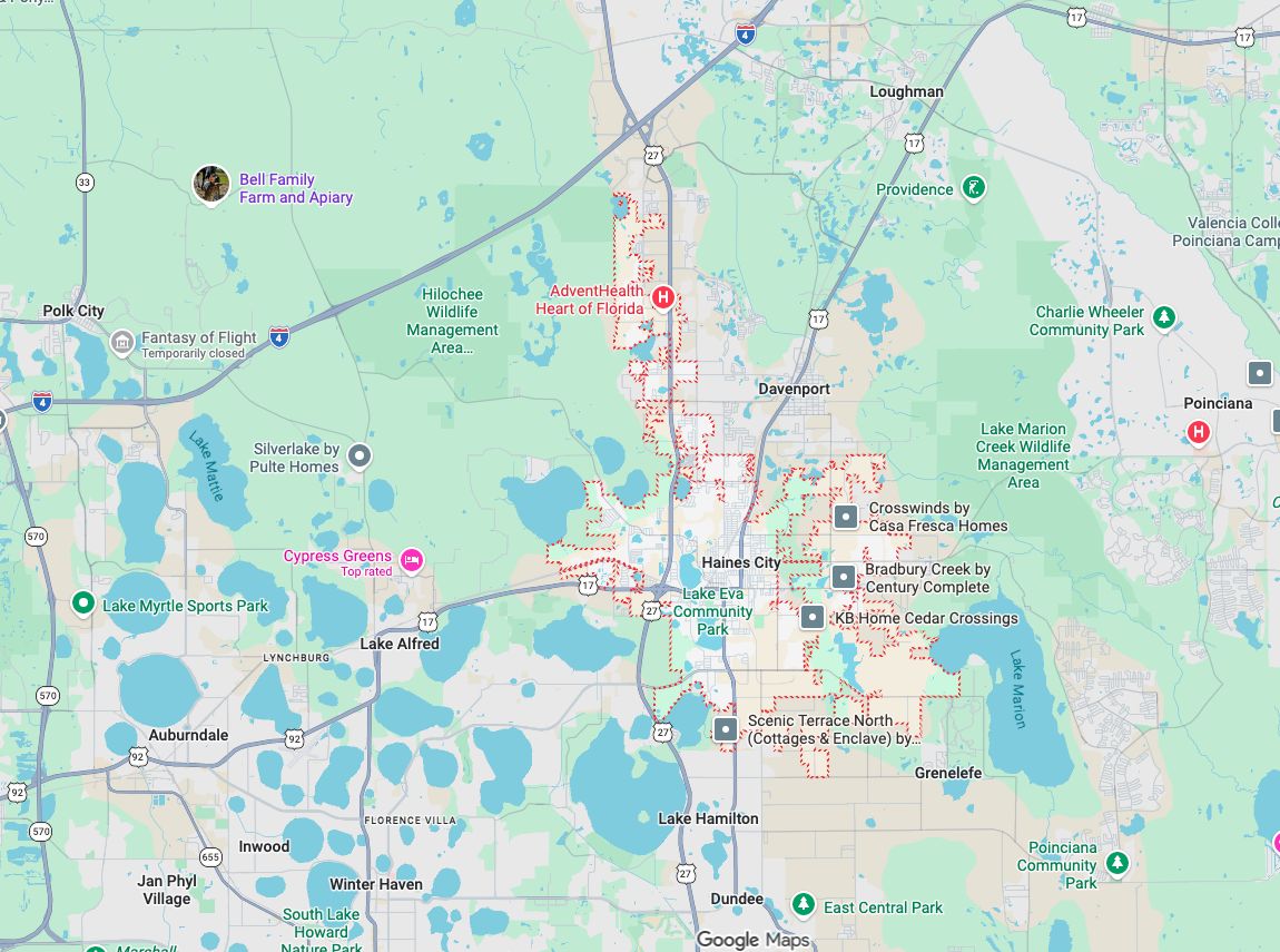 Precision Garage Door Service® of Haines City map