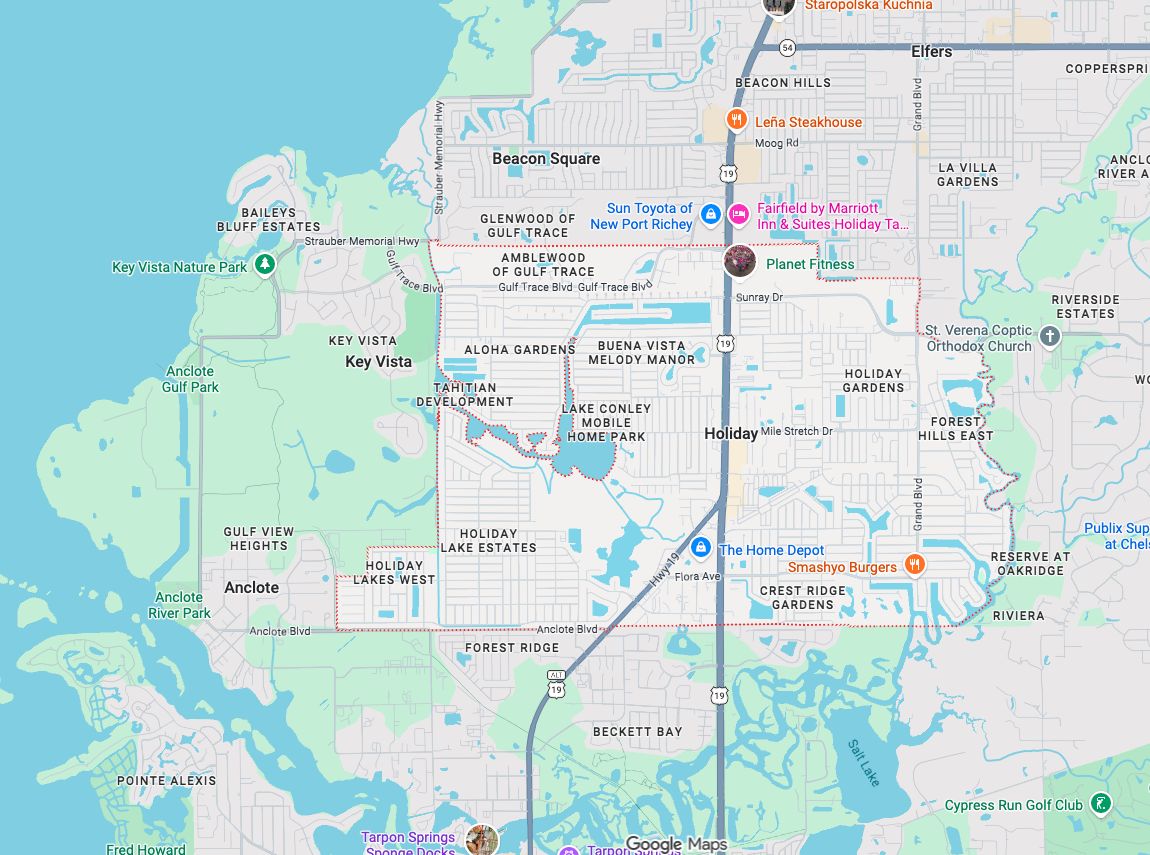 Precision Garage Door Service® of Holiday map