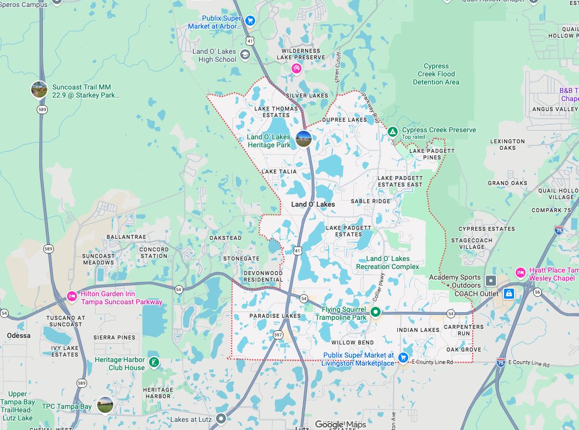 Precision Garage Door Service® of Land O’ Lakes map