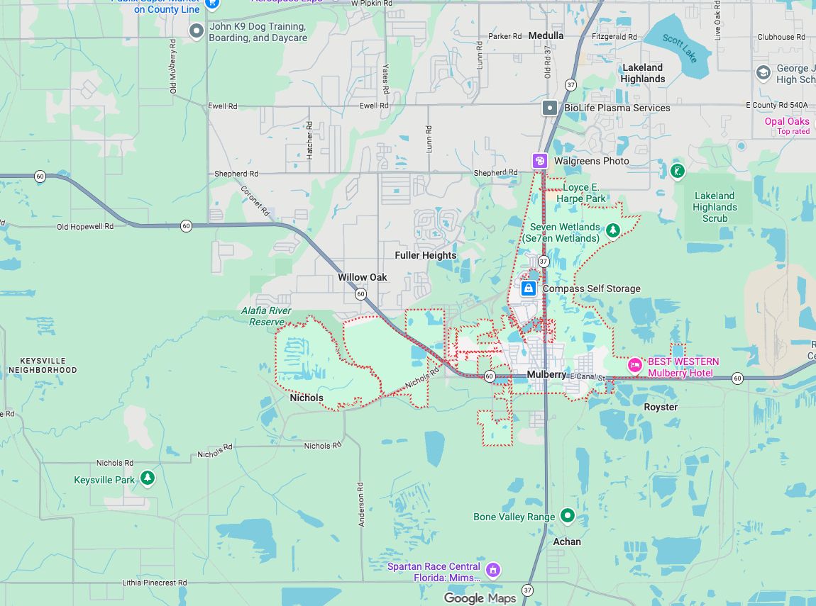 Precision Garage Door Service® of Mulberry map
