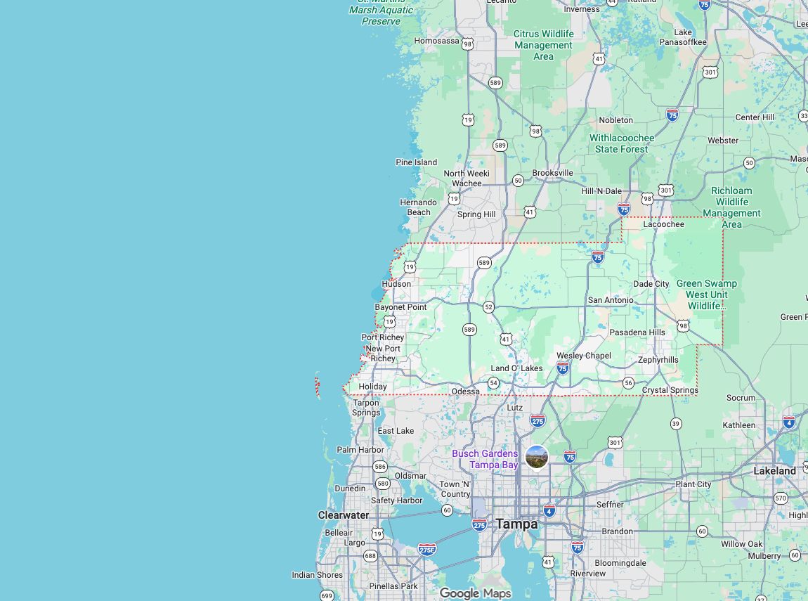 Precision Garage Door Service® of Pasco County map