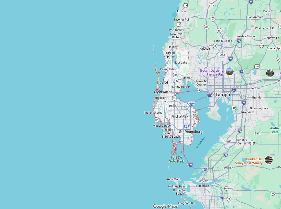 Precision Garage Door Service® of Pinellas map