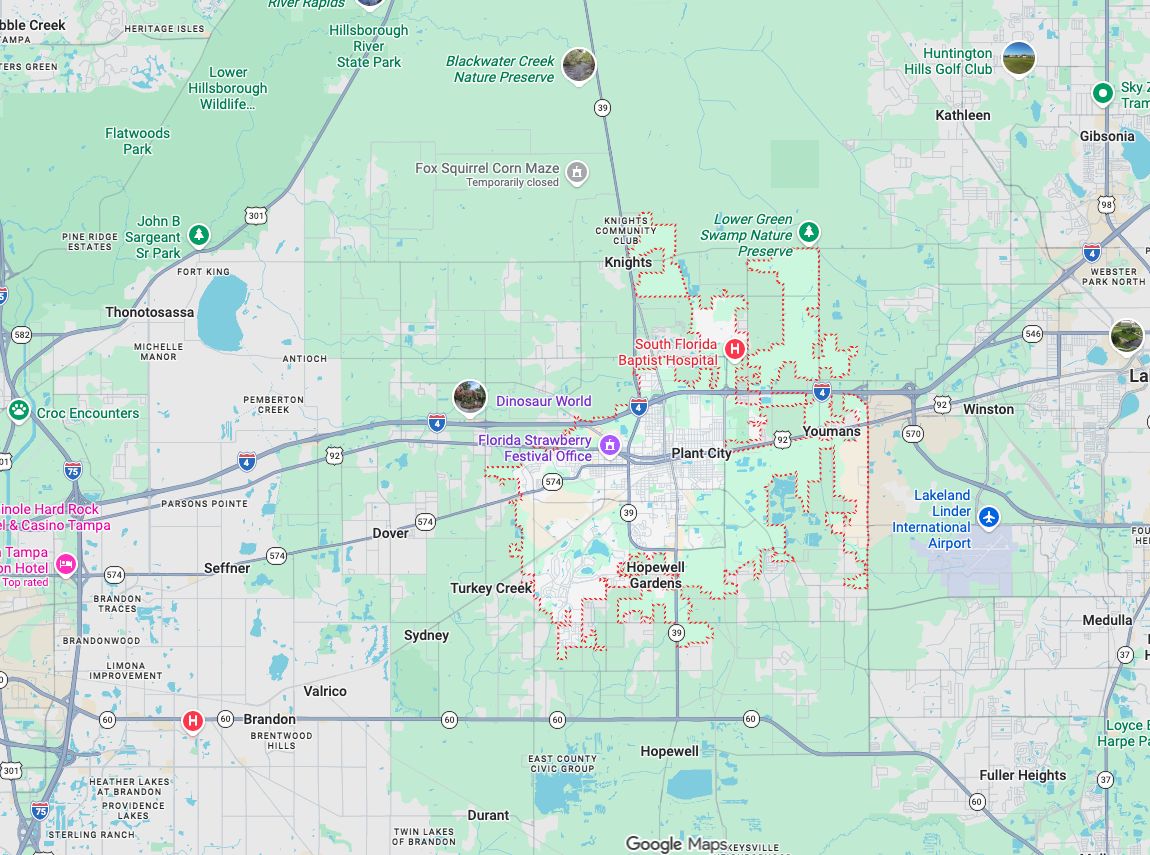 Precision Garage Door Service® of Plant City map