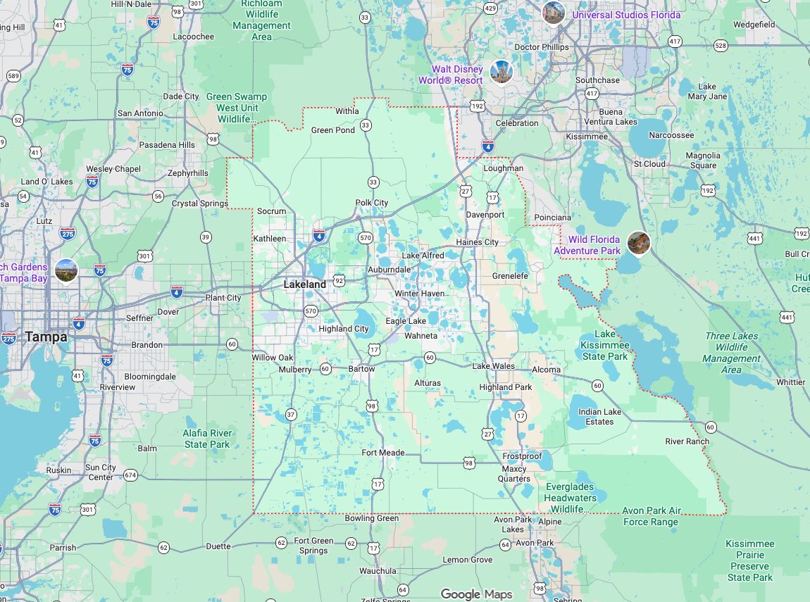 Precision Garage Door Service® of Polk map