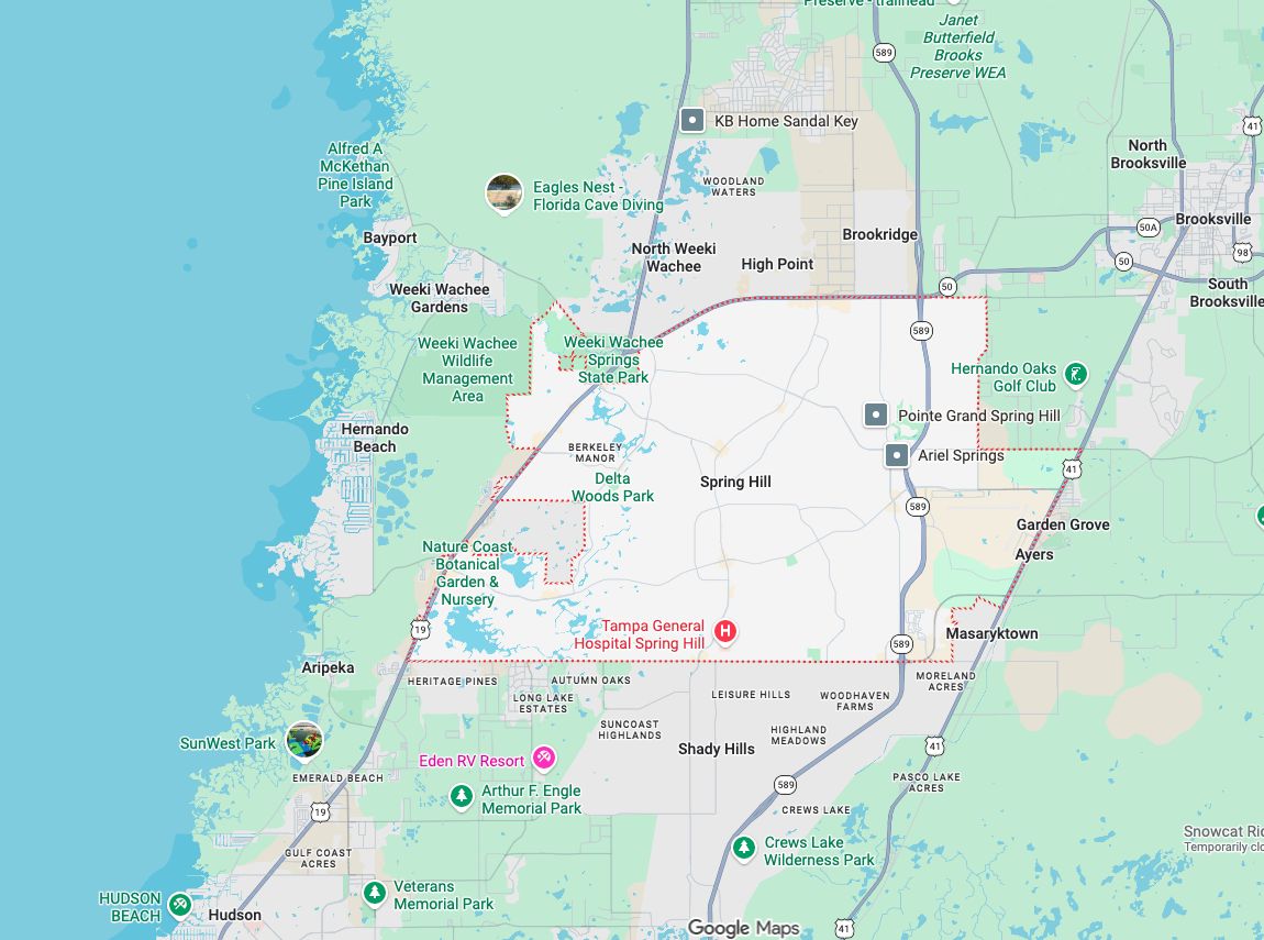 Precision Garage Door Service® of Spring Hill map