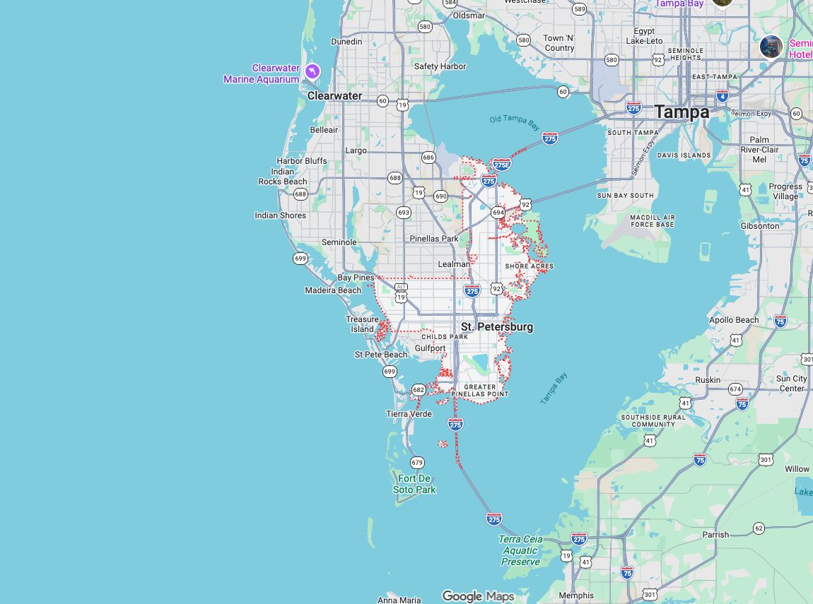 Precision Garage Door Service® of St. Petersburg map