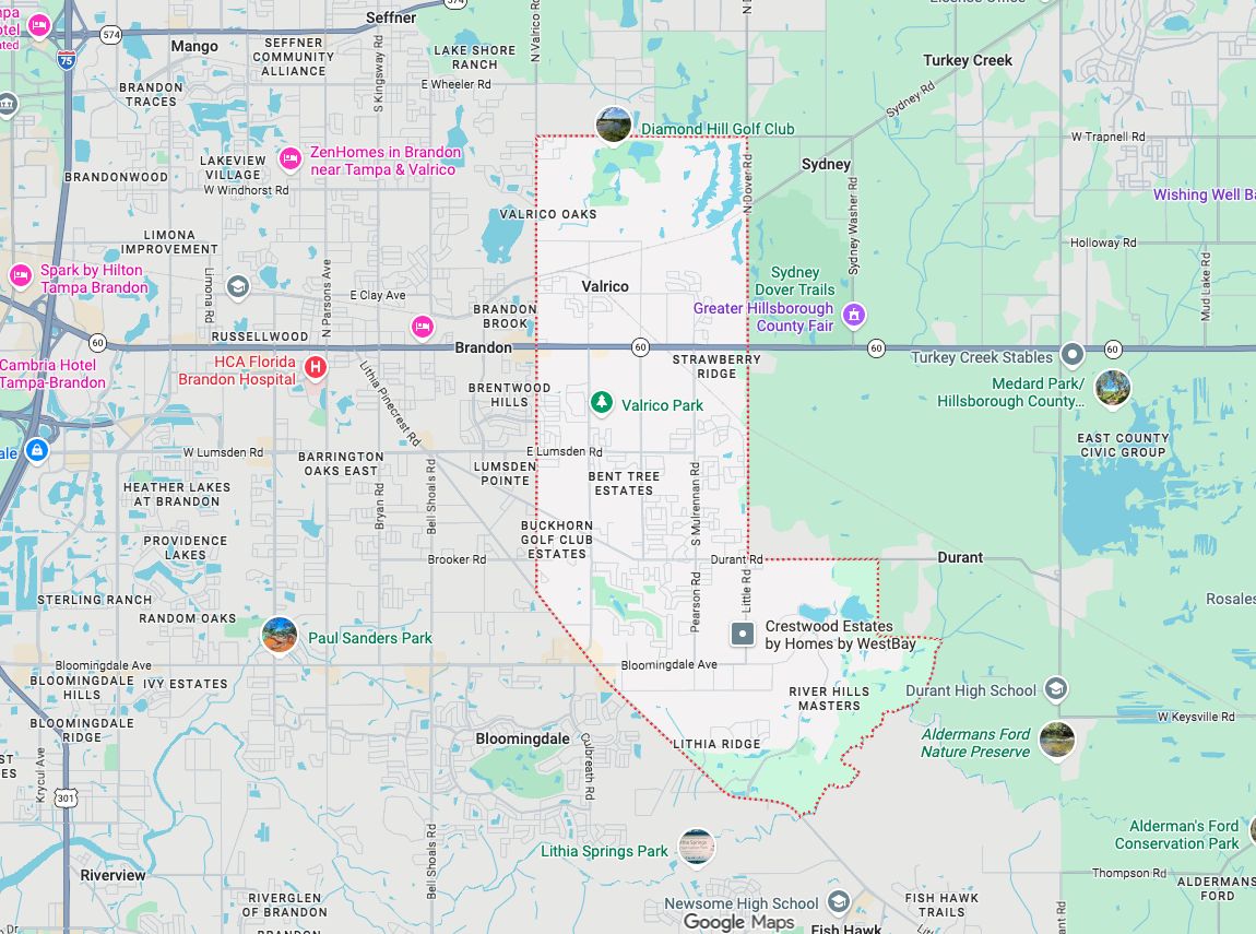 Precision Garage Door Service® of Valrico map