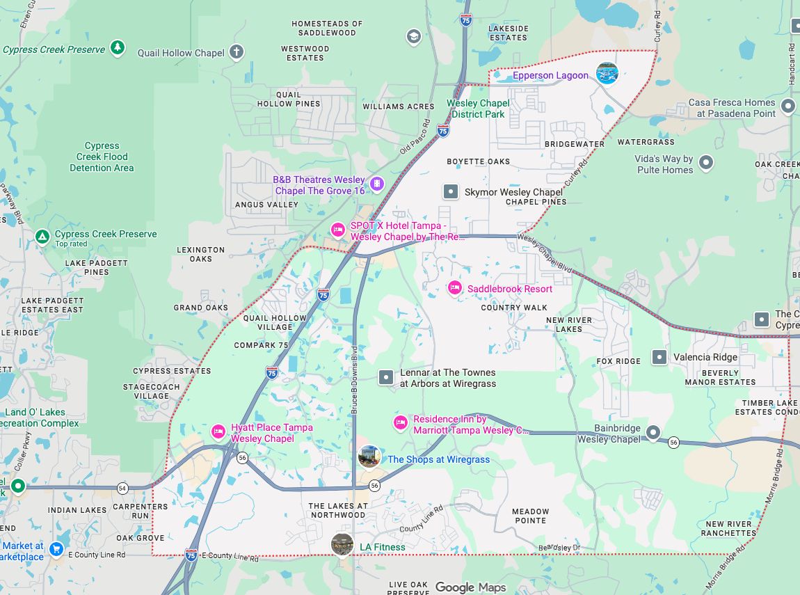 Precision Garage Door Service® of Wesley Chapel map
