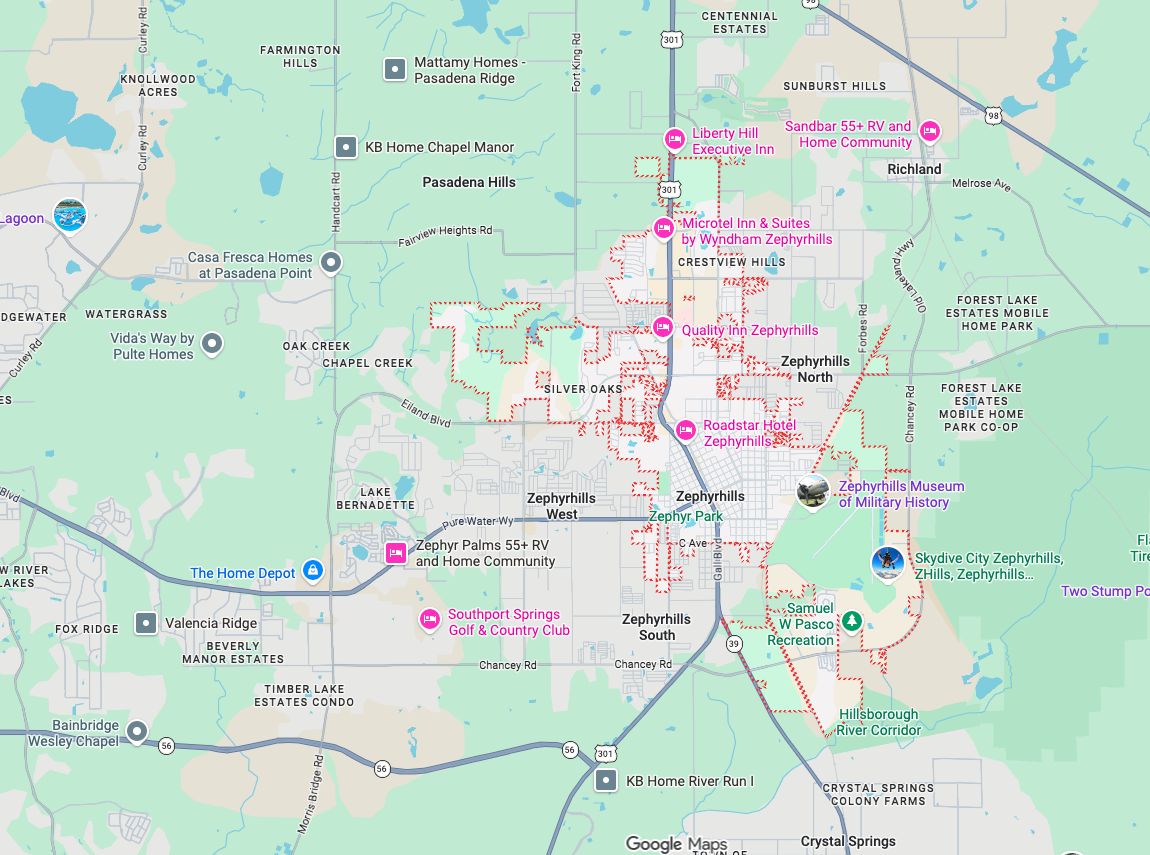 Precision Garage Door Service® of Zephyrhills map